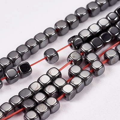 Non-magnetic Synthetic Hematite Beads Strands G-J172-3x3mm-04-1