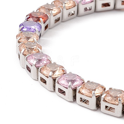 Classic Cubic Zirconia Tennis Bracelet BJEW-G639-01E-P-1