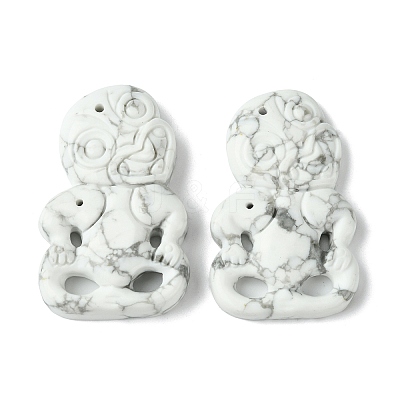 Natural Howlite Big Pendants G-G113-01C-1