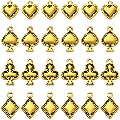 72Pcs 4 Styles Tibetan Style Alloy Pendants FIND-SC0019-40AG-1