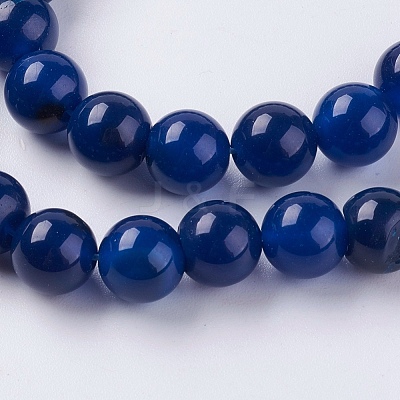 Natural Agate Beads Strands G-G583-8mm-12-1