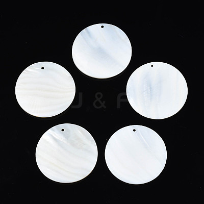 Natural Freshwater Shell Pendants SHEL-N026-178-1