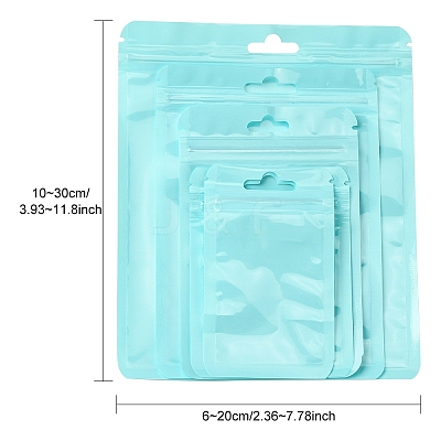 100Pcs 5 Styles Macaron Color Plastic Yin-yang Resealable Bags OPP-YW0001-06A-1