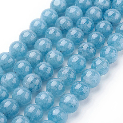 Natural White Jade Imitation Amazonite Beads Strands X-G-F364-16-8mm-1