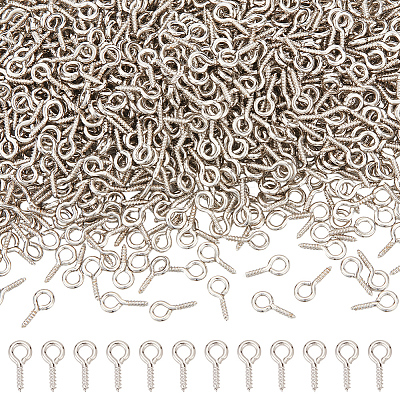 1000Pcs Iron Screw Eye Pin Peg Bails IFIN-ME0001-08-1