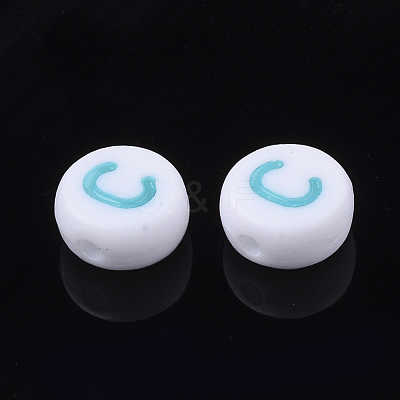 Initial Acrylic Beads X-OACR-E001-20C-1