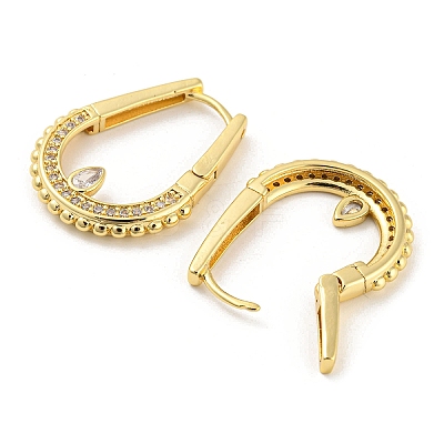Brass Micro Pave Cubic Zirconia Hoop Earrings EJEW-C066-03G-1