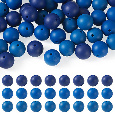 45Pcs 3 Colors Round Silicone Focal Beads SIL-TAD0001-01B-1