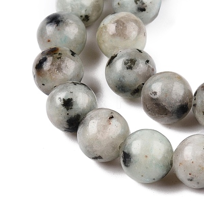 Natural Sesame Jasper/Kiwi Jasper Bead Strands G-R345-8mm-36-1