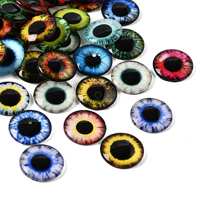 Printed Transparent Glass Cabochons GL-CBAA22A-04-1