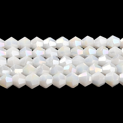 Opaque Solid Color Electroplate Glass Beads Strands GLAA-F029-P4mm-A15-1