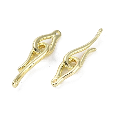 Brass Hook and Eye Clasps KK-B087-18G-1