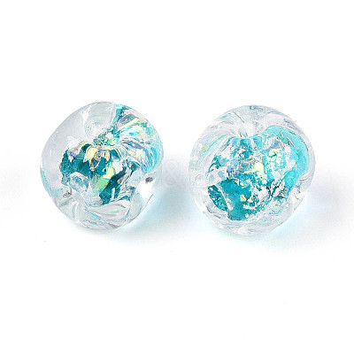 Handmade Foil Lampwork Beads Strands FOIL-T008-04C-1