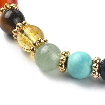 Natural & Synthetic Mixed Gemstone Braided Bead Bracelets BJEW-TA00325-1