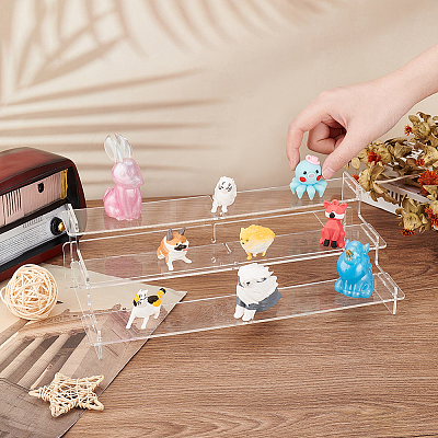 3-Tier Acrylic Model Toy Assembled Organizer Holders ODIS-WH0026-08B-1