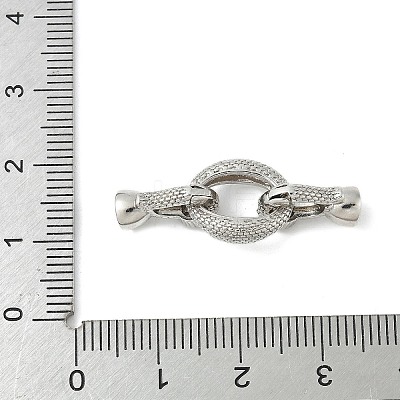 Brass Micro Pave Clear Cubic Zirconia Fold Over Clasps LS-KK-M326-01P-1
