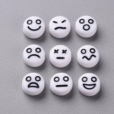 Opaque White Acrylic Beads X-MACR-N008-42-C01-1