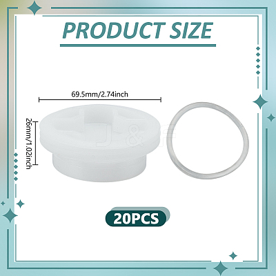 20Pcs Polyethylene Screw Lids FIND-GO0004-23-1