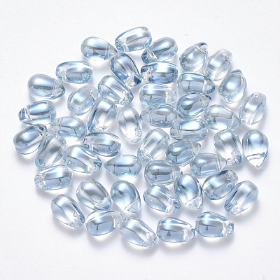 Transparent Spray Painted Glass Charms X-GLAA-R211-03-D04-1
