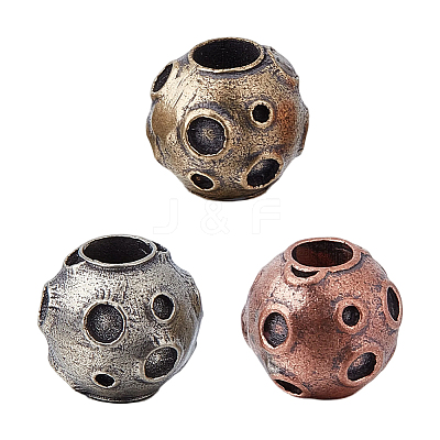 3Pcs 3 Colors Brass European Beads KK-ME0004-20-1