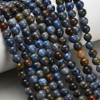 Natural Dumortierite Beads Strands G-F826-A01-6mm-1