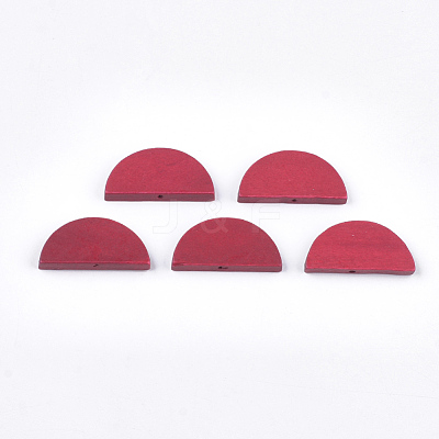 Painted Natural Wood Beads WOOD-T021-05B-02-1
