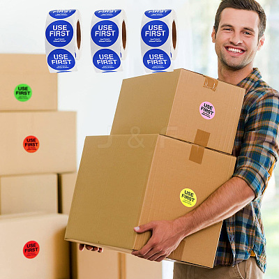500Pcs Paper Adhesive Label Stickers STIC-WH20010-25E-1