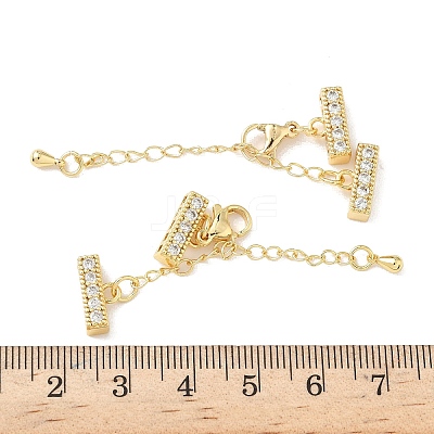 Brass Micro Pave Clear Cubic Zirconia Chain Extender LS-KK-G536-16G-1