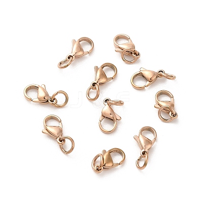 304 Stainless Steel Lobster Claw Clasps STAS-K155-B-11RG-1