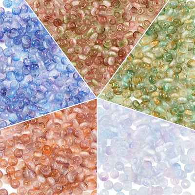 438Pcs Imitation Cat Eye Glass Seed Beads SEED-FS0001-47E-1
