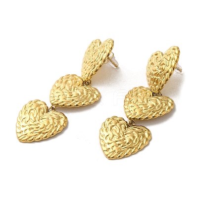 304 Stainless Steel Dangle Stud Earrings EJEW-Q796-01G-1