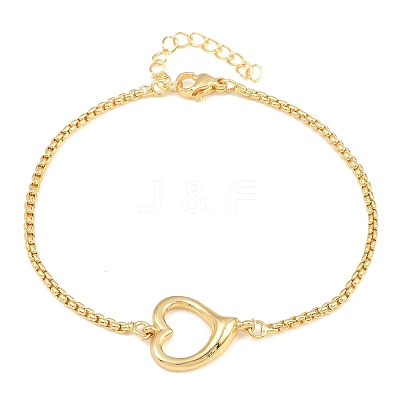 Brass Heart Link Bracelets for Women KK-CBA68DA-02-1