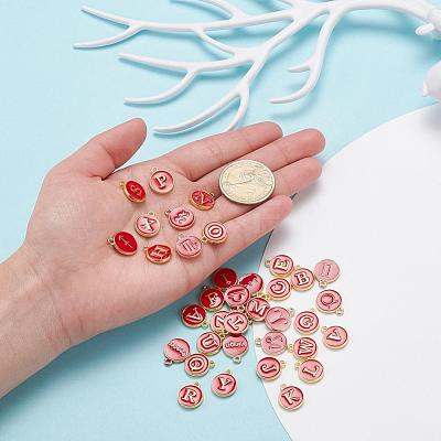 2 Sets 2 Styles Golden Plated Alloy Enamel Charms ENAM-YW0001-28F-1