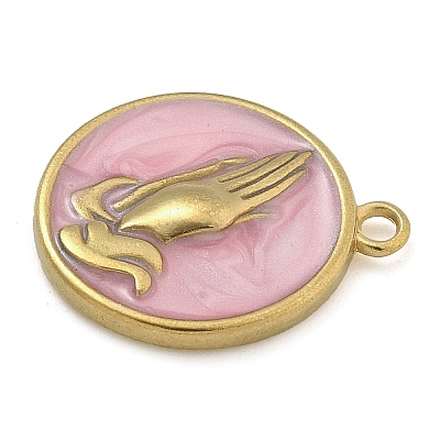 304 Stainless Steel Enamel Pendants STAS-M084-09G-04-1