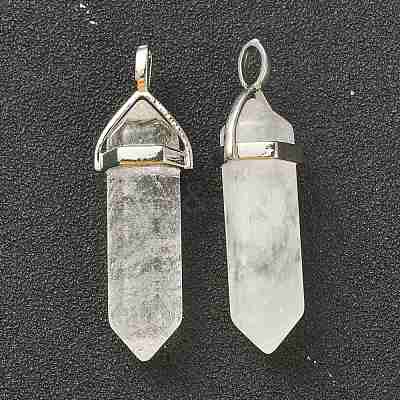 Natural Quartz Crystal Pointed Pendants G-M378-01P-A31-1