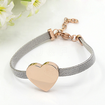 Ion Plating(IP) Fashionable 304 Stainless Steel Bracelets LS-BJEW-J038-47RG-1