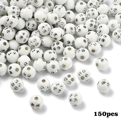 150Pcs Opaque Acrylic Beads MACR-YW0004-21C-1