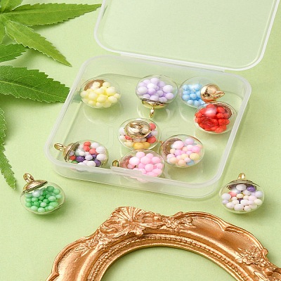 10Pcs Glass Ball Pendants GLAA-YW0001-78-1
