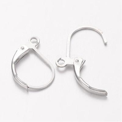 Platinum Plated Brass Leverback Earring Findings X-KK-H670-N-NF-1