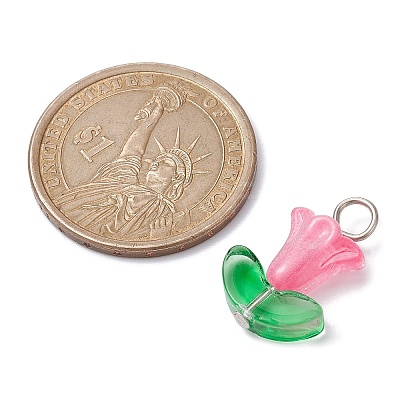 10Pcs Glass Pendants PALLOY-JF02320-01A-1