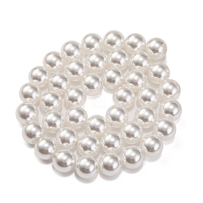 Baking Paint Pearlized Glass Pearl Round Bead Strands PEAR-H019-02D-04-1