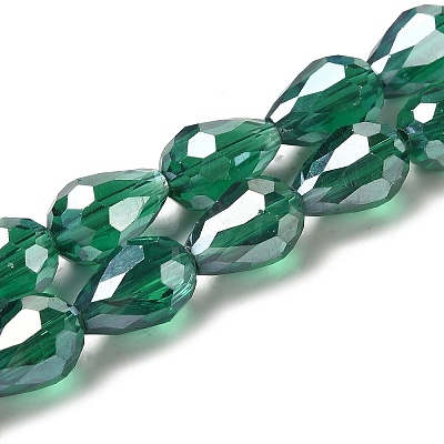 Electroplate Glass Beads Strands EGLA-D015-12x8mm-M-1