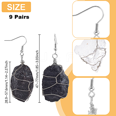 9 Pairs 316 Surgical Stainless Steel Dangle Earrings EJEW-GA00005-01-1