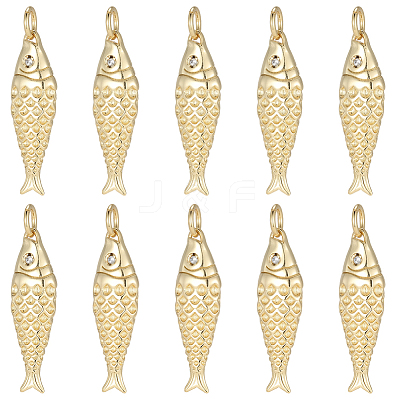 10Pcs Rack Plating Brass Pendants KK-SC0007-72-1