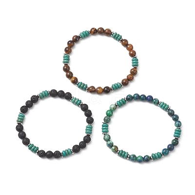 Gemstone Beads Stretch Bracelets BJEW-JB13295-1