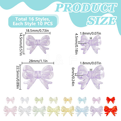160Pcs 16 Styles Transparent Acrylic Beads TACR-GO0001-04-1