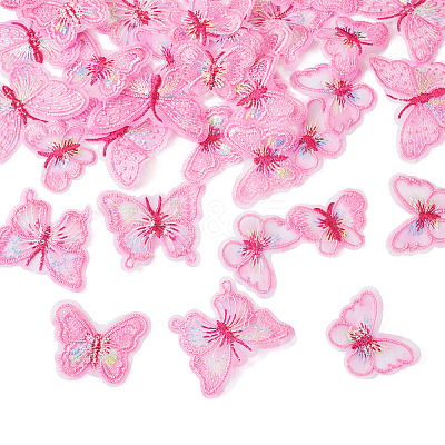 40Pcs 5 Style Polyester Computerized Embroidery Sew on Ornament Accessories DIY-TA0009-39-1