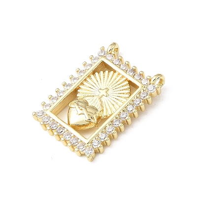 Religion Brass Micro Pave Cubic Zirconia Pendants KK-E799-02A-G-1