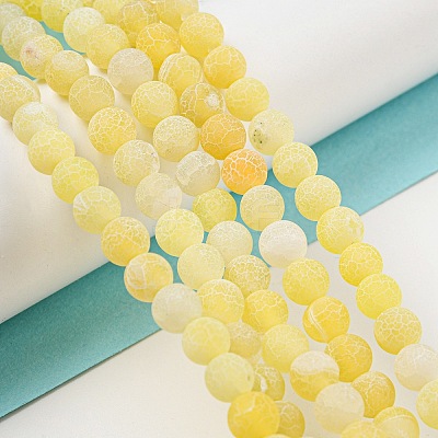 Natural Crackle Agate Beads Strands G-G055-6mm-6-1
