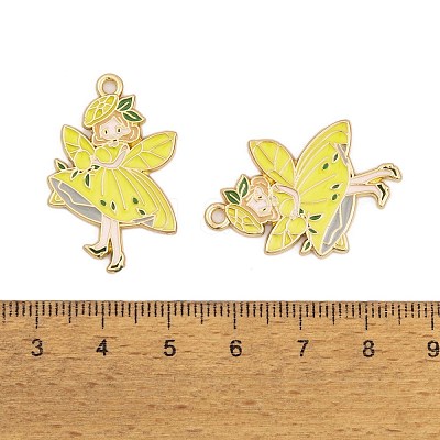 Rack Plating Alloy Enamel Pendants FIND-A040-08B-01G-1
